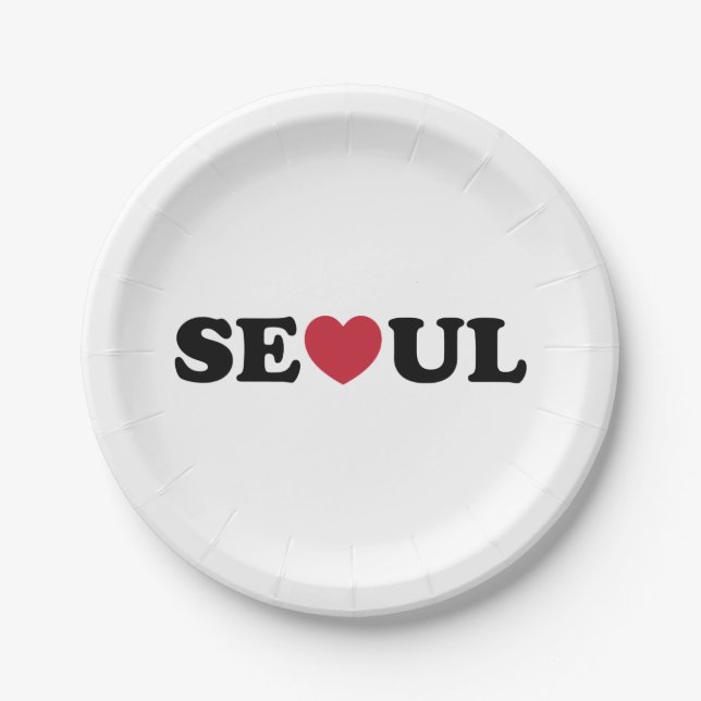 Assiettes En Carton Séoul Love Heart (Devant)