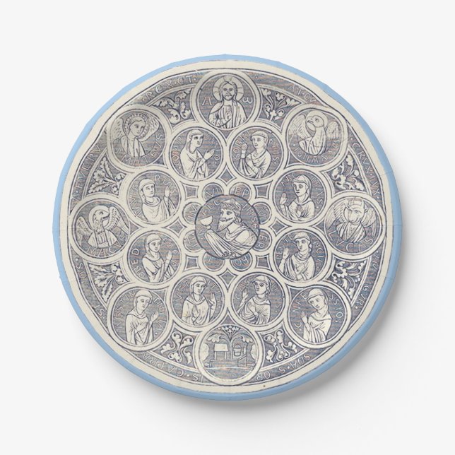 Assiettes En Carton Sept vertus et Jésus-Christ (Devant)