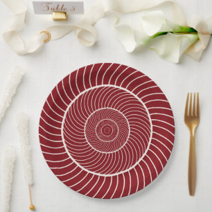 Assiettes En Carton Séquence de fibonacci d'escargot de la crème rouge