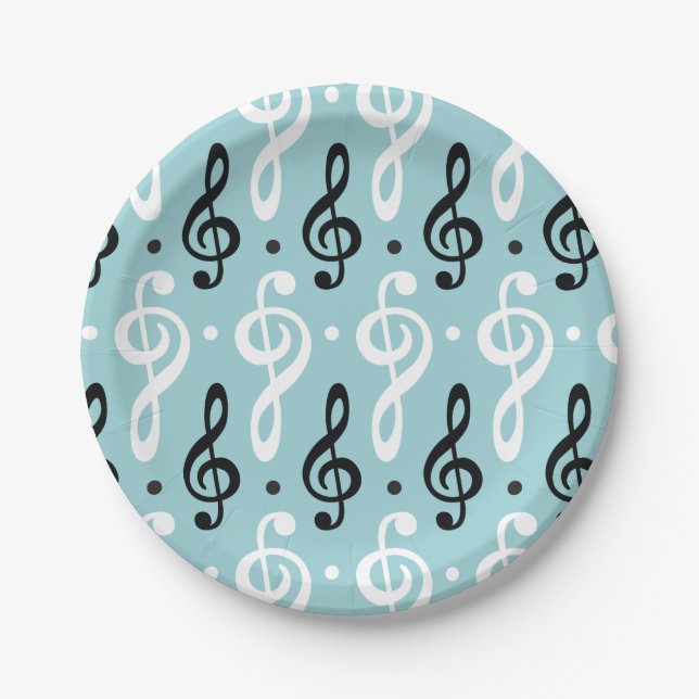 Assiettes En Carton Serene Melodies Treble Clef (Devant)