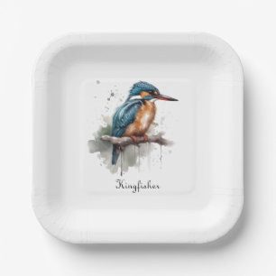 Assiettes En Carton Sérénité du martin-pêcheur