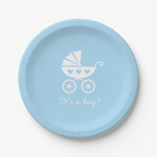 Assiettes En Carton Ses plaques à papier d'un baby shower de garçon