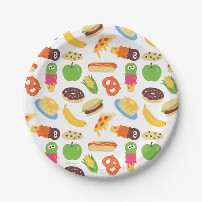 Assiettes En Carton Sesame Street Cookie Monster Foodie Camion (Devant)