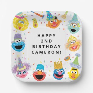 Assiettes En Carton Sesame Street Pals Confetti Anniversaire