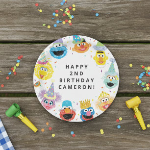 Assiettes En Carton Sesame Street Pals Confetti Anniversaire