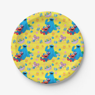 Assiettes En Carton Sesame Street Pâques Motif de panier
