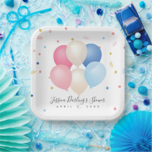Assiettes En Carton Sexe neutre   Baby shower révélateur de genre