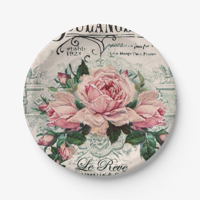 Assiettes En Carton shabby chic, découpage, victorien, français chic,  (Devant)