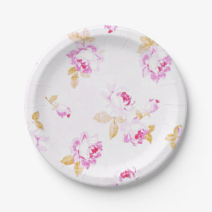 Assiettes En Carton Shabby Chic Pale Rose Papier Plaque