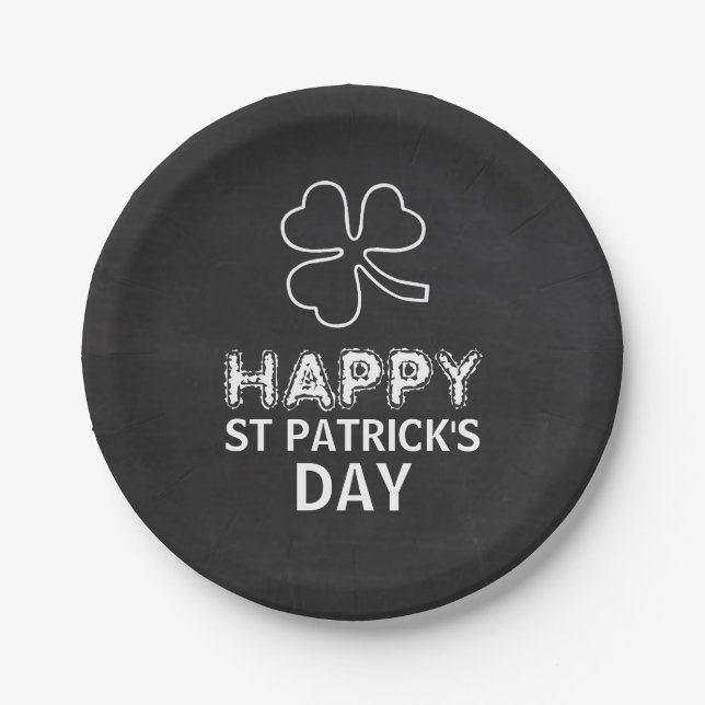 Assiettes En Carton Shamrock de tableau, St Patrick's Day Party (Devant)