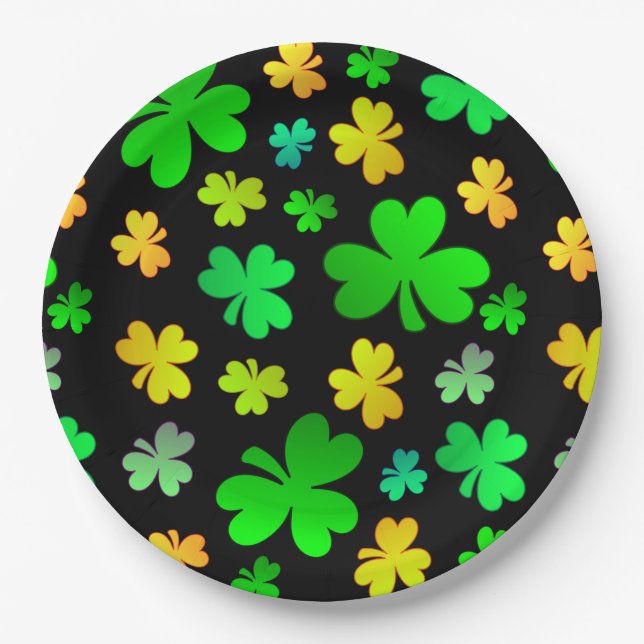 Assiettes En Carton Shamrock Saint Patrick's Day Papier Plaque (Devant)