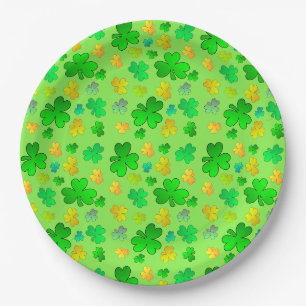 Assiettes En Carton Shamrock Saint Patrick's Day Papier Plaque