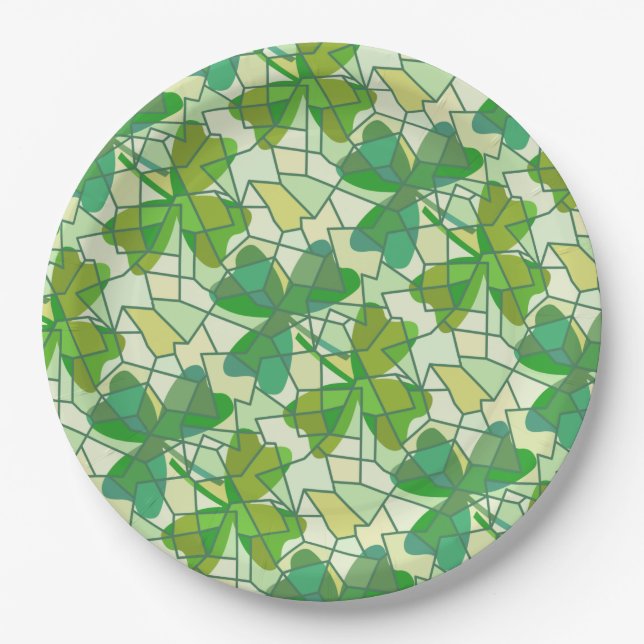 Assiettes En Carton Shamrocks fragmentés (Devant)
