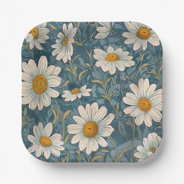 Assiettes En Carton Shasta Daisy (Recto)