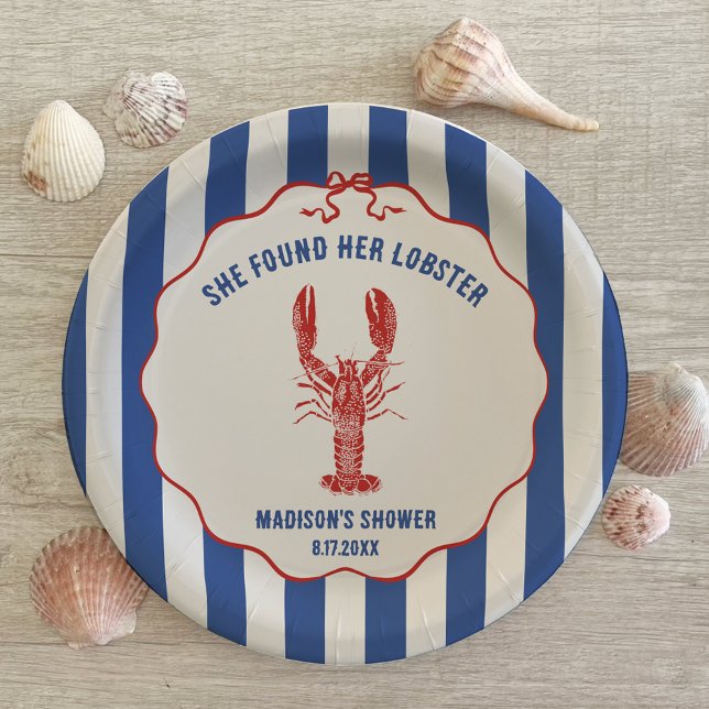 Assiettes En Carton She Found Her Lobster Nautical Bridal Shower (Créateur téléchargé)