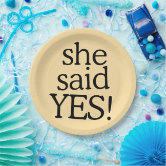 Assiettes En Carton She Said Yes!!!!! | Engagement Celebration Design