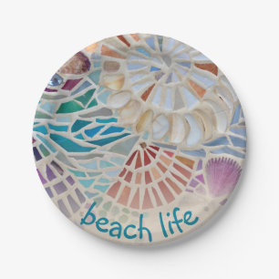 Assiettes En Carton Shell Beach Life 