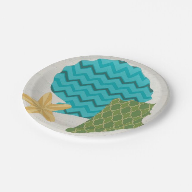 Assiettes En Carton Shell Motifs II (Angle)