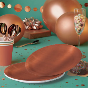 Assiettes En Carton Shimmer Ombre en terre cuite