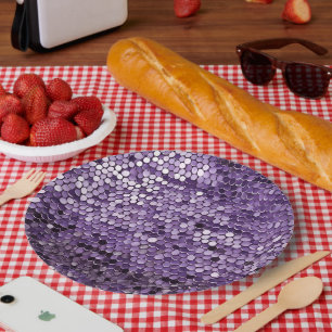 Assiettes En Carton Shine Shine Purple Star Art AI