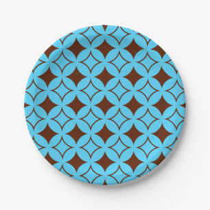 Assiettes En Carton Shippo bleu et marron