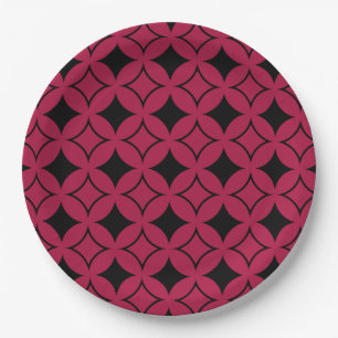 Assiettes En Carton Shippo rouge et noir