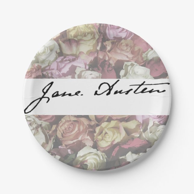Assiettes En Carton Signature de Jane Austen (Devant)