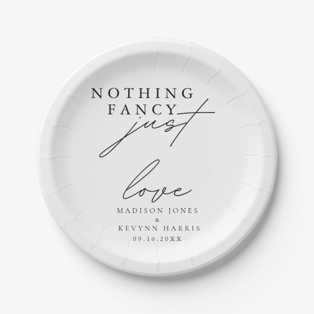 Assiettes En Carton SIGNE Mariage Rien De Fancy Just Love (Devant)