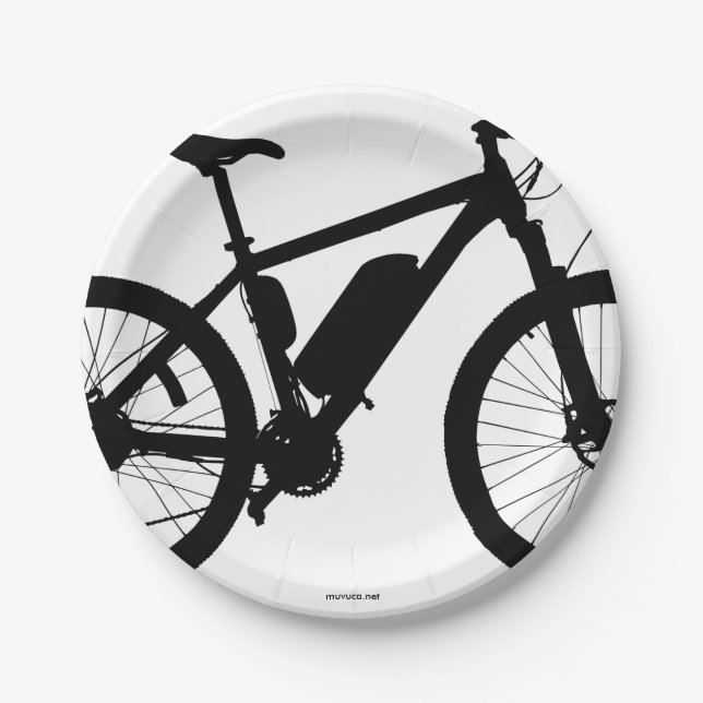 Assiettes En Carton Silhouette à bicyclette (Devant)