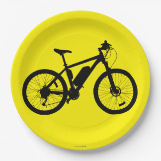 Assiettes En Carton Silhouette à bicyclette