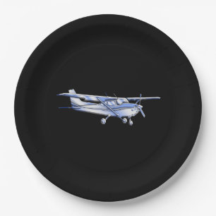 Assiettes En Carton Silhouette de Cessna classique de l'aéronef volant