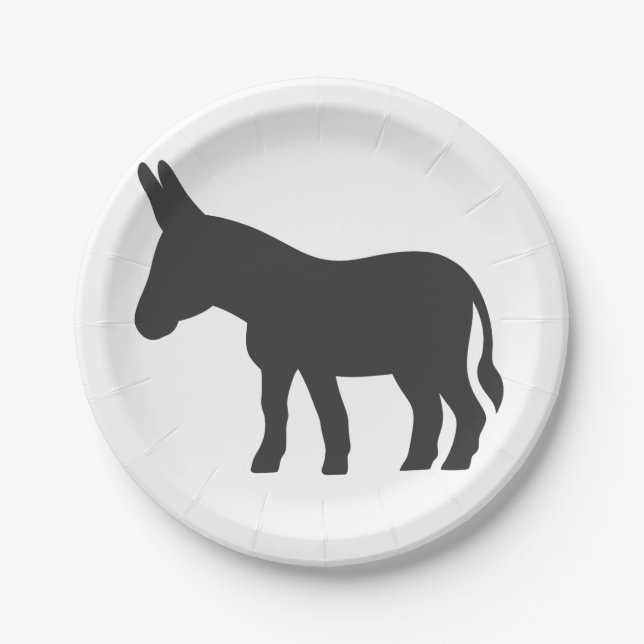 Assiettes En Carton Silhouette d'une mule (Devant)