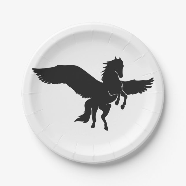 Assiettes En Carton Silhouette Pegasus - Choisir la couleur arrière -  (Devant)
