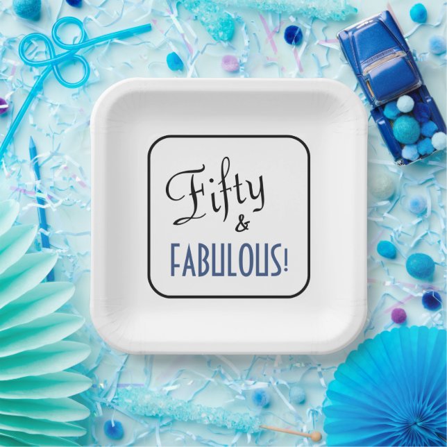 Assiettes En Carton Simple Chic Cinquante & FABULE ! Fête d'anniversai (Fête)