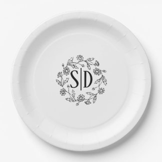 Assiettes En Carton Simple contour de marguerite de mariage