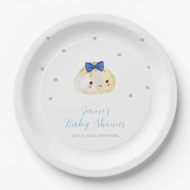 Assiettes En Carton Simple garçon Petit Baby shower de dumping (Devant)