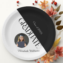 Assiettes En Carton Simple Graduation noir et blanc