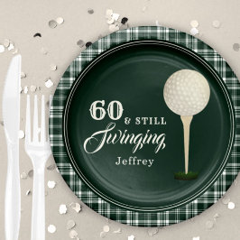 Assiettes En Carton Simple Jalon de golf masculin fête d'anniversaire