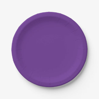 ASSIETTES EN CARTON SIMPLE PLAIN CUSTOM NAME WEDDING BIRTHDAY PURPLE