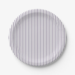 Assiettes En Carton Simple Rayure Violette Fine