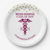 Simple Red Caduceus Nurse Graduate Félicitations