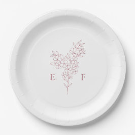 Assiettes En Carton Simple romantique rose cerisier fleurs Mariage de