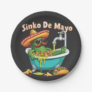 Assiettes En Carton Sinko de Mayo"Funny Cinco de Mayo Cactus