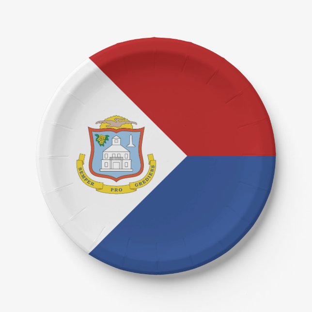 Assiettes En Carton Sint Maarten Flag (Devant)