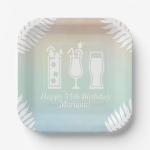 Assiettes En Carton Sip and Dip Pool Party Anniversaire