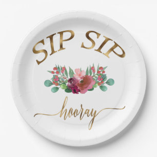 ASSIETTES EN CARTON SIP SIP HOORAY-BLUMEN !
