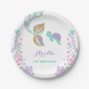 Assiettes En Carton Sirène sous la plaque à papier 7" de mer plaques à