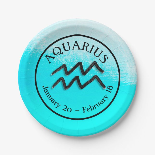 Assiettes En Carton SITE Zodiaque Aquarius Horoscope (Devant)