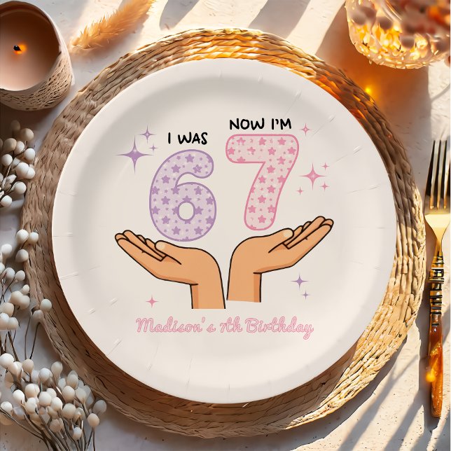 Assiettes En Carton Six Seven Girl Birthday Paper Plate (Créateur téléchargé)