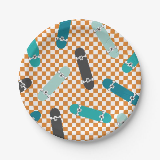 Assiettes En Carton Skateboard On va le lancer Anniversaire (Devant)